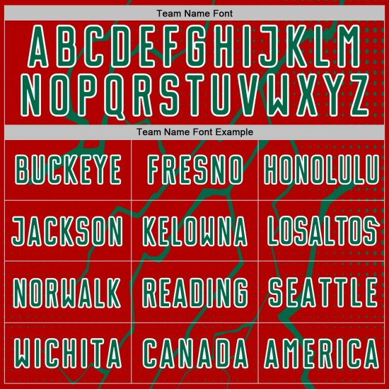 Red Sports Lightning Uniform Custom Kelly Jersey Soccer Green-White Sublimation