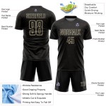 Sublimation Custom Geometric Black Soccer Jersey Shape Sports Uniform Cream Sublimation Custom Geometric Black Soccer Jersey Shape Sports Uniform Cream