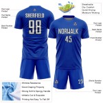 Sublimation Shape White-Black Sports Custom Geometric Blue Soccer Uniform Jersey Thunder