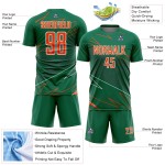 Lines Sublimation Jersey Custom Sports Orange-White Green Soccer Uniform Kelly