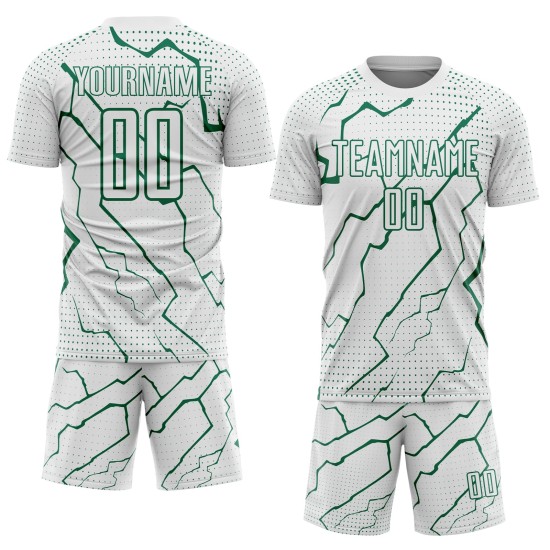 Custom Lightning Green Sublimation Uniform Jersey Kelly Soccer Sports White Custom Lightning Green Sublimation Uniform Jersey Kelly Soccer Sports White