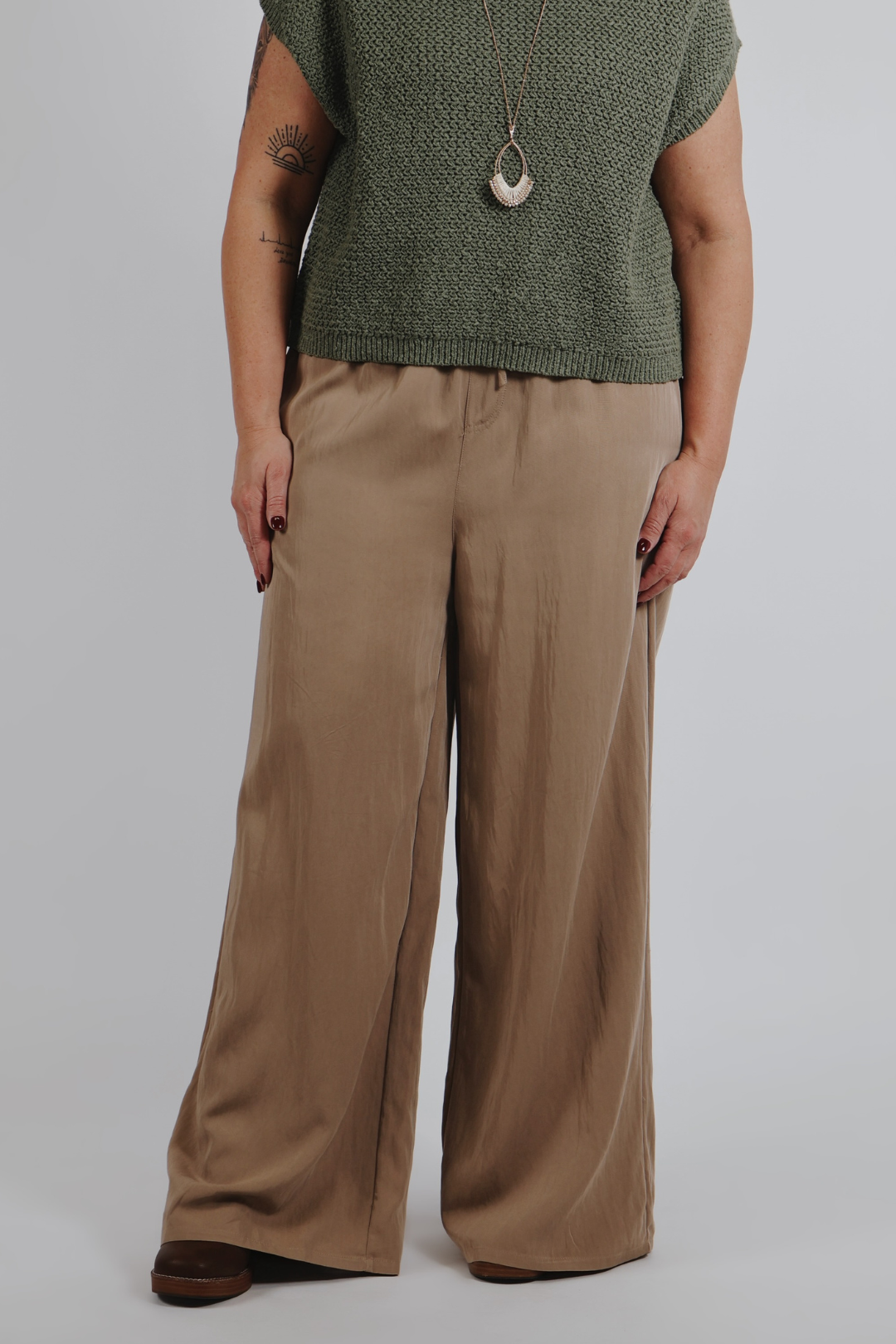 Sandstone Wide-Leg Pants
