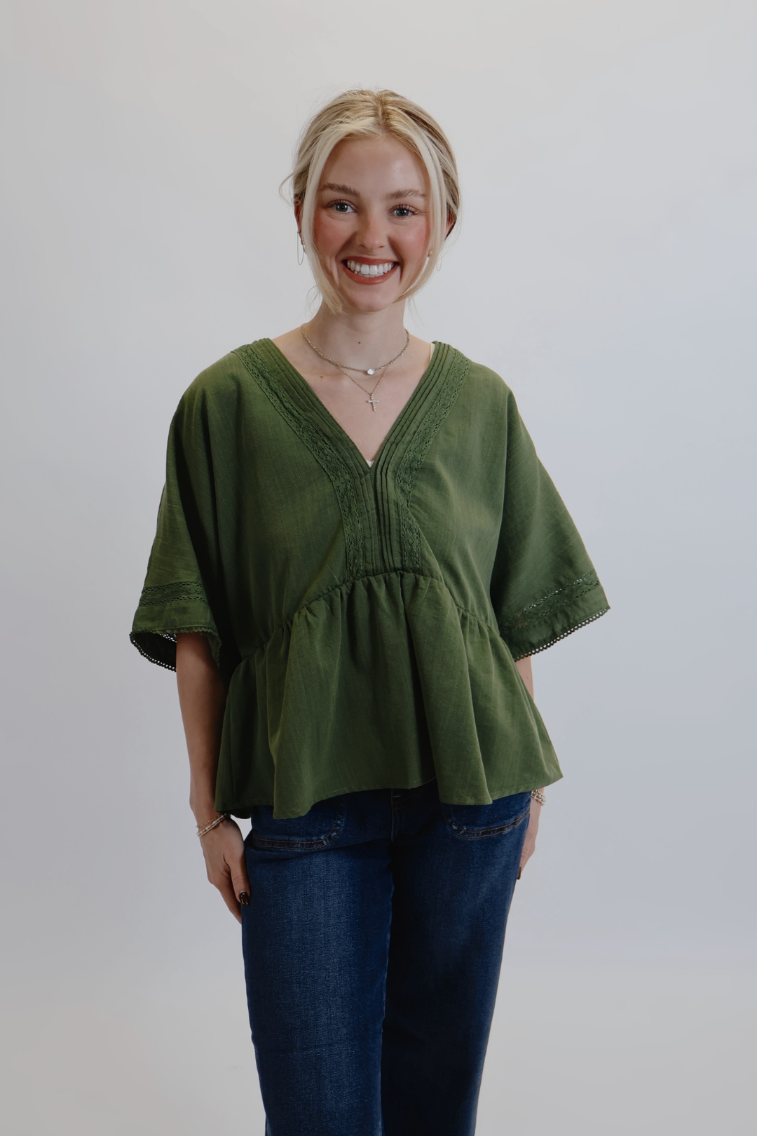 Whispered Lace Peplum Top